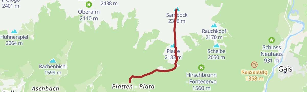 Route map: Alpine tour to the Sambock